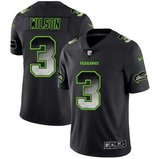 Men Seattle Seahawks #3 Wilson Nike Teams Black Smoke Fashion Limited NFL Jerseys->pittsburgh steelers->NFL Jersey